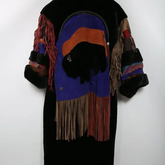 Where the Buffalo Roam Vintage Coat Cowgirl Western Southwestern Yellowstone - Picture 11 of 14